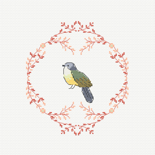 couronne oiseau grille point de croix pdf