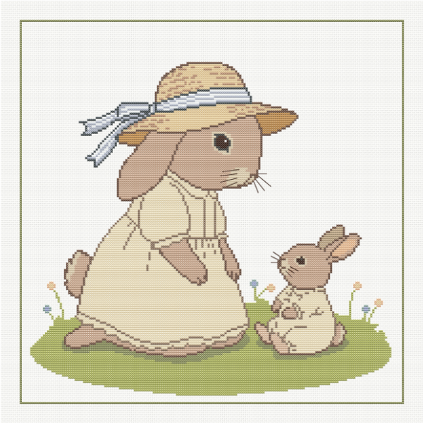 lapine et son bébé grille point de croix pdf